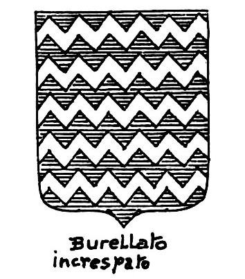 Image of the heraldic term: Burellato increspato
